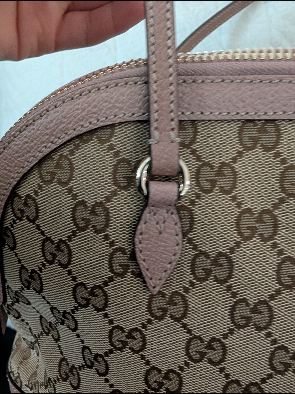 Gucci Pink GG Canvas Top-Handle Tote - Picture 8 of 17